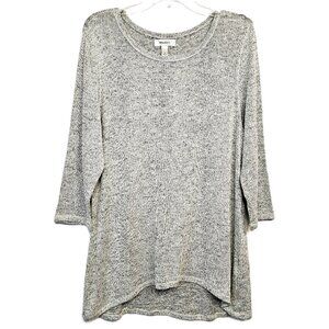 ✨ Dress Barn Metallic Hi-Lo Sweater – Light Gray & Silver Sparkle - Size XL ✨